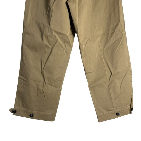 TELA Camel Gabardine Wide Leg High Rise Trousers Drawstring Waistband XS - Picture 12 of 15